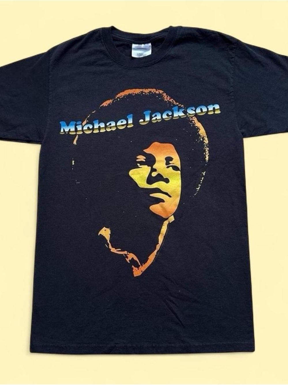 Vintage Young Michael Jackson Black Graphic Tee - Retro Portrait Mens small